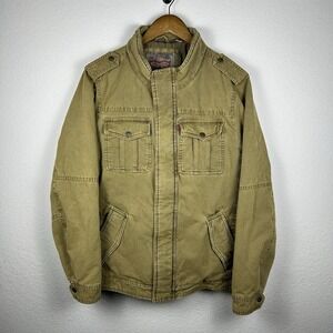 Levi's Field Jacket Mens Medium Quilted Vintage Olive Green Army USA Workwear